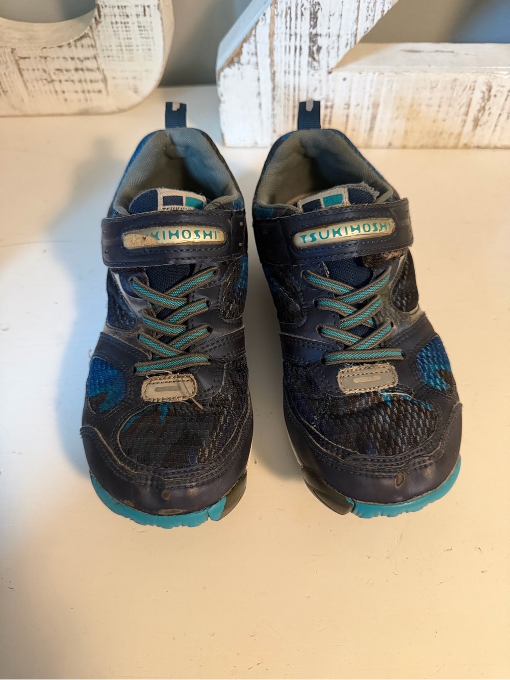 Tsukihoshi Kids Navy and Teal Athletic Sneakers